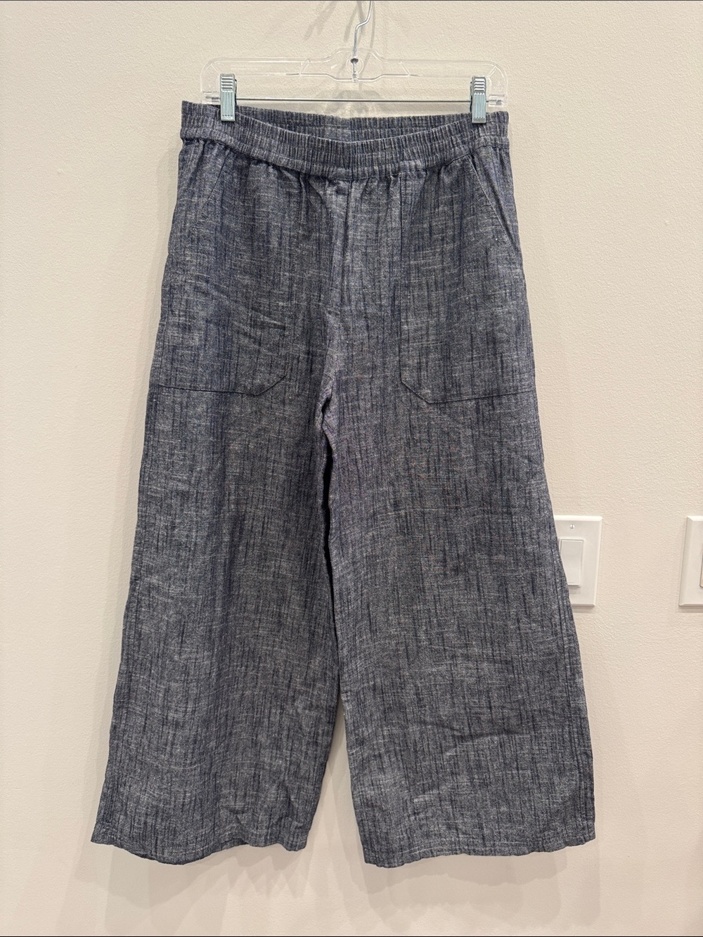 Lilla P Navy Linen/Rayon Wide Leg Pants size M